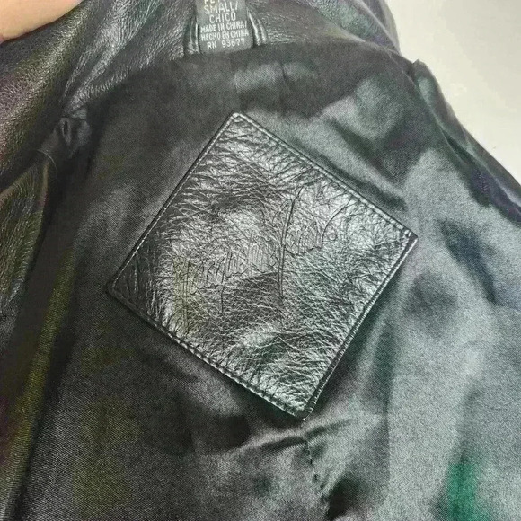 Jacqueline Ferrar vintage 100% leather black jacket size petite small - Picture 8 of 10